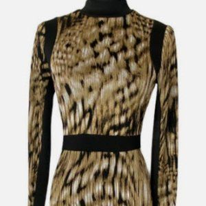NWOT Venus Women's Dress Long Sleeve Animal Print Bodycon Size M